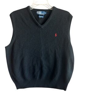 Polo Ralph Lauren Men’s Preppy Black Sweater Vest Size Large